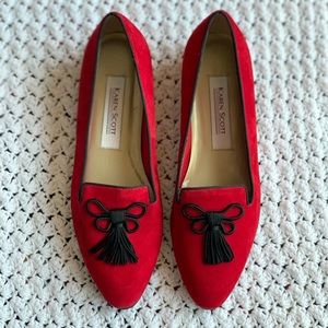 NWT Karen Scott Red Tassel Flats